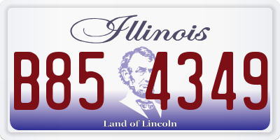 IL license plate B854349