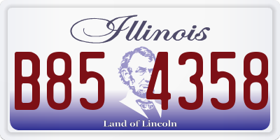 IL license plate B854358