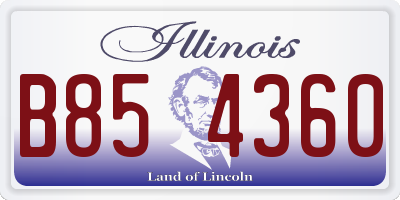 IL license plate B854360
