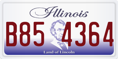 IL license plate B854364