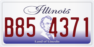 IL license plate B854371