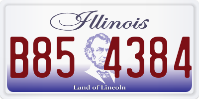 IL license plate B854384