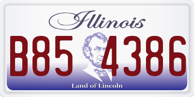 IL license plate B854386