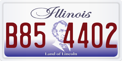 IL license plate B854402