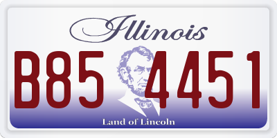IL license plate B854451