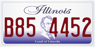 IL license plate B854452