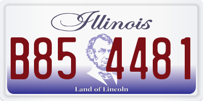 IL license plate B854481