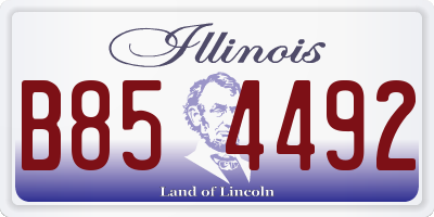 IL license plate B854492