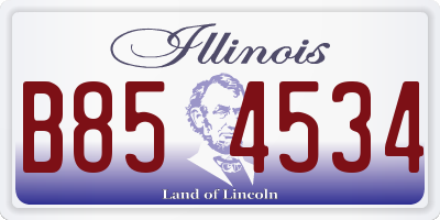 IL license plate B854534