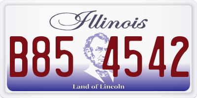IL license plate B854542