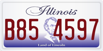 IL license plate B854597
