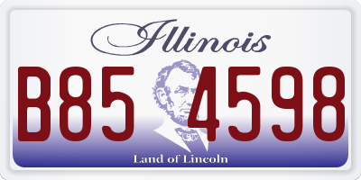 IL license plate B854598