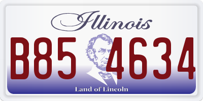 IL license plate B854634