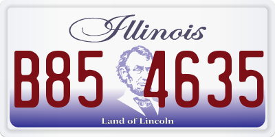IL license plate B854635