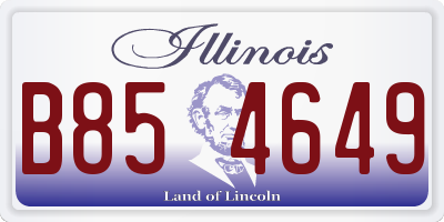 IL license plate B854649