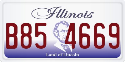 IL license plate B854669