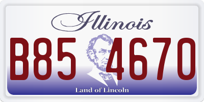 IL license plate B854670