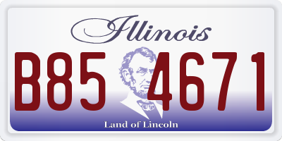 IL license plate B854671