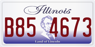 IL license plate B854673