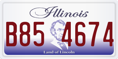 IL license plate B854674