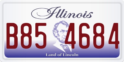 IL license plate B854684