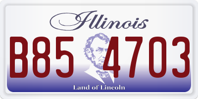 IL license plate B854703