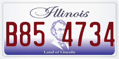 IL license plate B854734