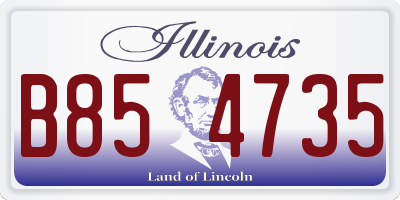 IL license plate B854735