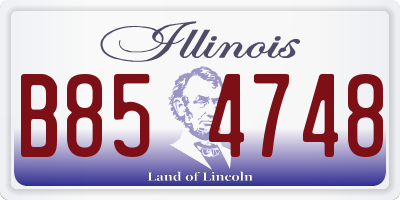IL license plate B854748