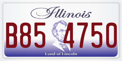 IL license plate B854750