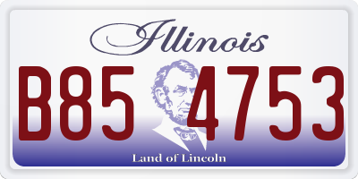 IL license plate B854753
