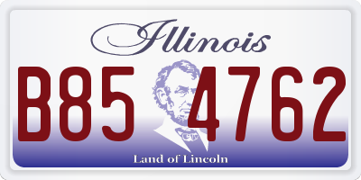 IL license plate B854762