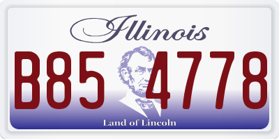 IL license plate B854778
