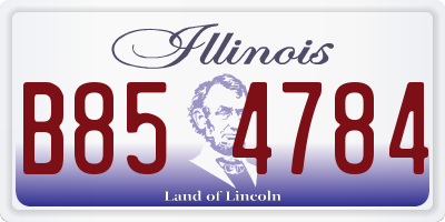 IL license plate B854784