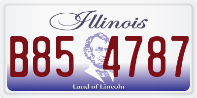 IL license plate B854787
