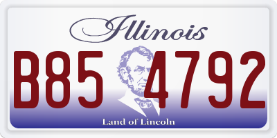 IL license plate B854792