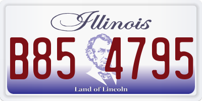 IL license plate B854795