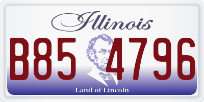 IL license plate B854796