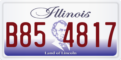 IL license plate B854817