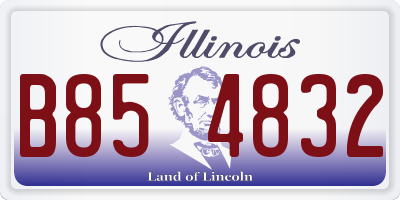 IL license plate B854832