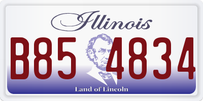 IL license plate B854834