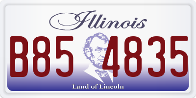IL license plate B854835