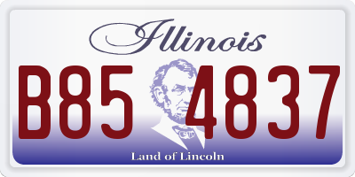 IL license plate B854837
