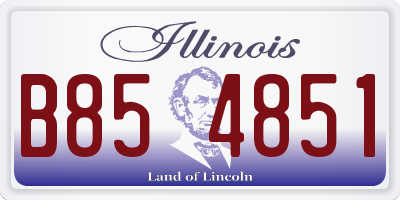 IL license plate B854851