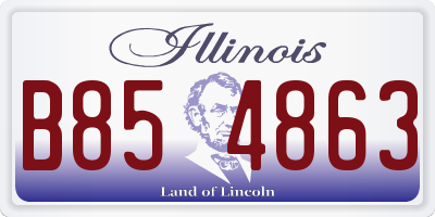 IL license plate B854863