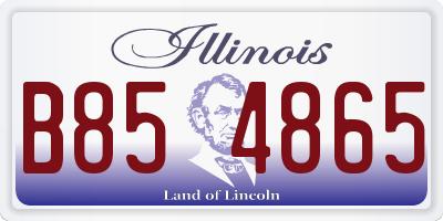 IL license plate B854865