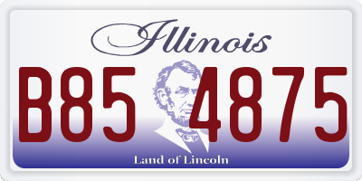 IL license plate B854875