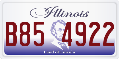 IL license plate B854922