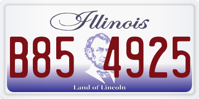 IL license plate B854925