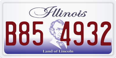 IL license plate B854932